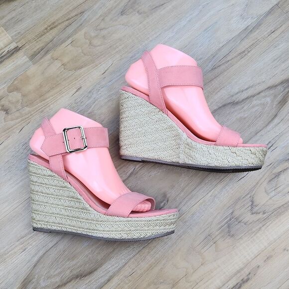 🔸️Madden Coral Vail Buckle Strap Espadrille Wedge Heels Size 8.5 - Picture 7 of 13
